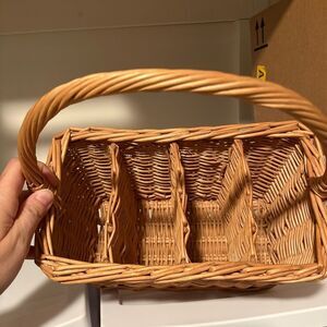 4-Compartment Wicker Basket